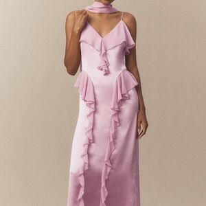 Anthropologie Mare Mare Sleeveless Satin Chiffon Maxi Dress
